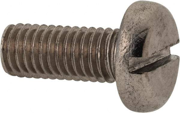 Value Collection - M8x1.25 Metric Coarse, 20mm Length Under Head Slotted Drive Machine Screw - Pan Head, Grade 316 & A4 Stainless Steel, Uncoated, Without Washer - Caliber Tooling