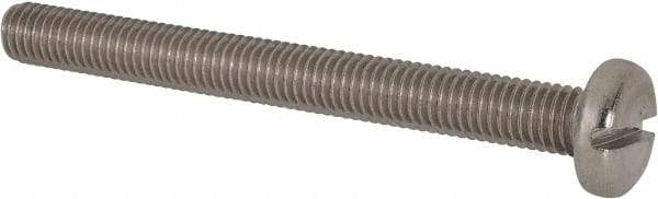 Value Collection - M8x1.25 Metric Coarse, 80mm Length Under Head Slotted Drive Machine Screw - Pan Head, Grade 316 & A4 Stainless Steel, Uncoated, Without Washer - Caliber Tooling