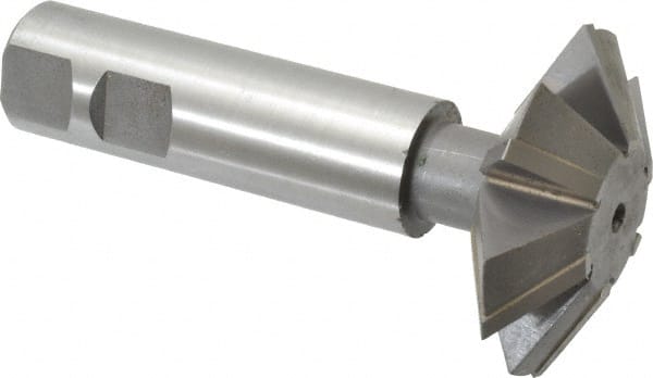 Whitney Tool Co. - 2-1/4° 2-1/4" Cut Diam, 3/4" Cut Width, 7/8" Shank, Carbide-Tipped Double-Angle Cutter - Caliber Tooling