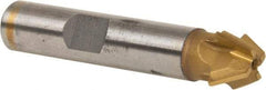 Whitney Tool Co. - 1/2" Diam x 7/32" Width of Cut, 60° Included Angle, Shank Connection, Carbide Tipped Single Angle Cutter - 3/8" Shank Diam, 2-1/8" Overall Length, Right Hand Cut, TiN Coated - Caliber Tooling