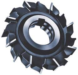 Made in USA - 3" Diam x 1/2" Width of Cut, 18 Teeth, Cobalt Side Milling Cutter - Staggered Teeth, Uncoated - Caliber Tooling