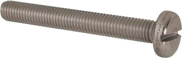 Value Collection - M10x1.50 Metric Coarse, 80mm Length Under Head Slotted Drive Machine Screw - Pan Head, Grade 316 & A4 Stainless Steel, Uncoated, Without Washer - Caliber Tooling