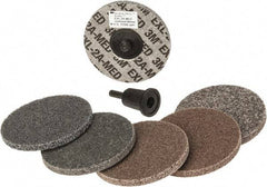 3M - 7 Piece Deburring Kit - 3" Diam Unitized Wheels in Fine, Medium & Coarse Grades, Quick Change Connection - Caliber Tooling