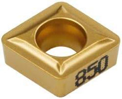 Kennametal - CCMT21.52 LF Grade KC850 Carbide Turning Insert - TiC/TiCN/TiN Finish, 80° Diamond, 1/4" Inscr Circle, 3/32" Thick, 1/32" Corner Radius - Caliber Tooling