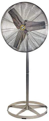 Airmaster - 30" Blade, 1/4 hp, 8,800 Max CFM, Single Phase Food Service Non-Adjustable Pedestal Fan - 115/230 Volts, 1 Speed - Caliber Tooling