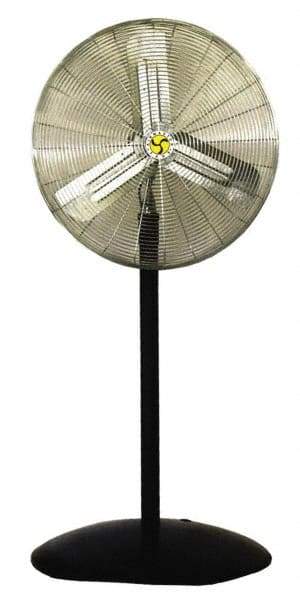 Airmaster - 24" Blade, 1/3 hp, 2,820, 4,020 & 5,220 CFM, Industrial Circulation Fan - Pedestal, 115 Volts, 2.5 Amps, 3 Speed - Caliber Tooling