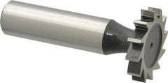 Interstate - 1" Diam x 3/16" Face Width, Cobalt, 12 Teeth, Shank Connection Woodruff Keyseat Cutter - Uncoated, 2-3/16" OAL x 1/2" Shank, Straight Teeth, ANSI 608, Old Standard 13 - Caliber Tooling