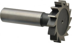 Interstate - 1-3/8" Diam x 1/4" Face Width, Cobalt, 14 Teeth, Shank Connection Woodruff Keyseat Cutter - Uncoated, 2-1/4" OAL x 1/2" Shank, Straight Teeth, ANSI 811, Old Standard 22 - Caliber Tooling