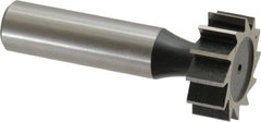 Interstate - 1" Diam x 3/8" Face Width, Cobalt, 12 Teeth, Shank Connection Woodruff Keyseat Cutter - Uncoated, 2-3/8" OAL x 1/2" Shank, Straight Teeth, ANSI 1208, Old Standard 152 - Caliber Tooling