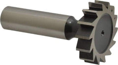 Interstate - 1-1/4" Diam x 5/16" Face Width, Cobalt, 14 Teeth, Shank Connection Woodruff Keyseat Cutter - Uncoated, 2-5/16" OAL x 1/2" Shank, Straight Teeth, ANSI 1010, Old Standard D - Caliber Tooling