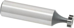 Interstate - 3/8" Diam x 1/8" Face Width, Cobalt, 6 Teeth, Shank Connection Woodruff Keyseat Cutter - Uncoated, 2-1/8" OAL x 1/2" Shank, Straight Teeth, ANSI 403, Old Standard 213 - Caliber Tooling