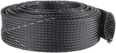 Techflex - Black/White Braided Expandable Cable Sleeve - 10' Coil Length, -103 to 257°F - Caliber Tooling