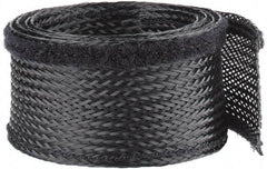 Techflex - Black Braided Cable Sleeve - 3' Coil Length, -103 to 257°F - Caliber Tooling