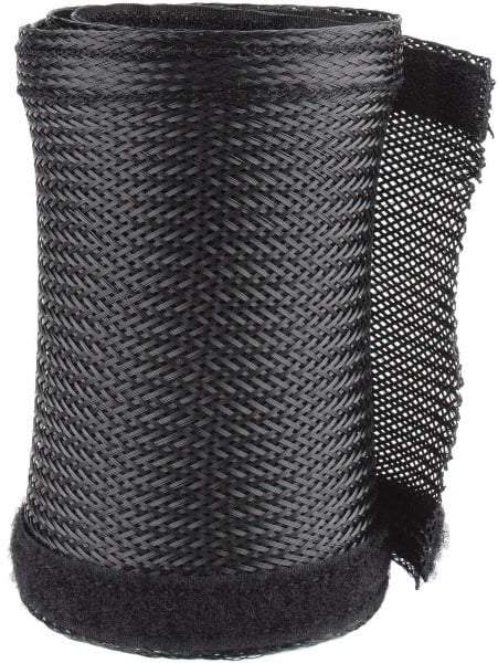 Techflex - Black Braided Cable Sleeve - 3' Coil Length, -103 to 257°F - Caliber Tooling