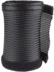 Techflex - Black Braided Cable Sleeve - 3' Coil Length, -103 to 257°F - Caliber Tooling