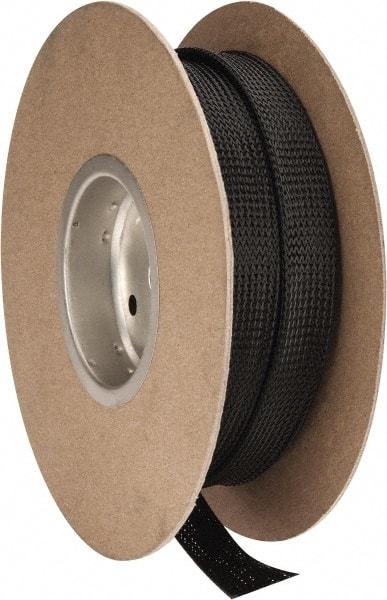 Techflex - Black Braided Expandable Cable Sleeve - 50' Coil Length, -103 to 257°F - Caliber Tooling