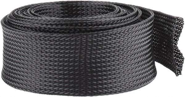 Techflex - Black Braided Expandable Cable Sleeve - 10' Coil Length, -103 to 257°F - Caliber Tooling