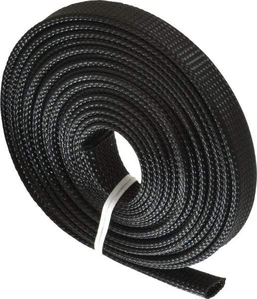 Techflex - Black Braided Expandable Cable Sleeve - 10' Coil Length, -103 to 257°F - Caliber Tooling