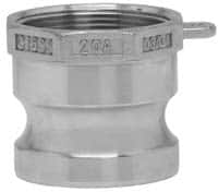 EVER-TITE Coupling Products - 4" Stainless Steel Cam & Groove Suction & Discharge Hose Male Adapter Female NPT Thread - Part A, 4" Thread, 100 Max psi - Caliber Tooling