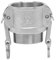 EVER-TITE Coupling Products - 3" Stainless Steel Cam & Groove Suction & Discharge Hose Female Coupler Male NPT Thread - Part B, 3" Thread, 200 Max psi - Caliber Tooling