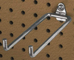 Triton - 1/4" Diam, 5-3/4" Long Double Arm Pegboard Hook - 6-1/4" Projection, 80° Bend, 3/4" Bend Length, Steel - Caliber Tooling