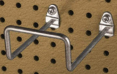 Triton - 2-3/4" ID, 1/4" Diam, 5" Long Double Closed End Loop Pegboard Hook - 5-5/8" Projection, 80° Bend, 2" Bend Length, Steel - Caliber Tooling