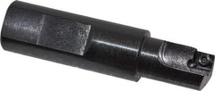 Cutting Tool Technologies - 5/8" Cut Diam, 0.28" Max Depth of Cut, 3/4" Shank Diam, 3" OAL, Indexable Square Shoulder Centercutting End Mill - SDEB 2.522, SDEH 2.522 Inserts, Flatted Shank, 90° Lead Angle - Caliber Tooling