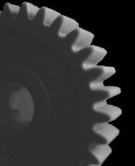 Made in USA - 32 Pitch, 1" Pitch Diam, 1-1/16" OD, 32 Tooth Spur Gear - 3/16" Face Width, 1/4" Bore Diam, 5/8" Hub Diam, 20° Pressure Angle, Acetal - Caliber Tooling