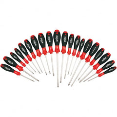 Wiha - 20 Piece Slotted, Phillips, Torx, Square & Pozidriv Screwdriver Set - Bit Sizes: Philips #0, #1 & #2, Posidriv Point #1 & #2, Torx T-6, T-8, T-10, T-15, T-20, T-25 & T-30, Comes in Box - Caliber Tooling