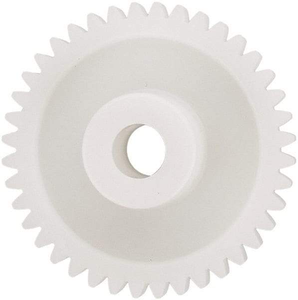 Made in USA - 48 Pitch, 1.666" Pitch Diam, 1-3/4" OD, 40 Tooth Spur Gear - 1/4" Face Width, 5/16" Bore Diam, 43/64" Hub Diam, 20° Pressure Angle, Acetal - Caliber Tooling