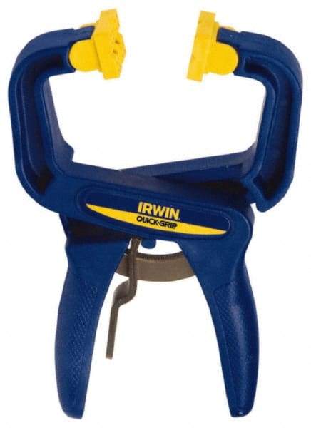 Irwin - 1-1/2" Jaw Opening Capacity, 1-1/2" Throat Depth, Spring Clamp - 60 Lb Clamping Pressure, 4" OAL - Caliber Tooling