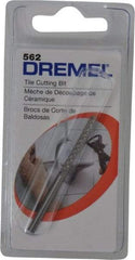 Dremel - 1/8" Diam, High Speed Steel Diamond Pattern Router Bit - Right Hand Cut, 61mm Overall Length, 1/8" Shank Diam, Use on Cement Board, Ceramic Wall Tile, Plaster - Caliber Tooling