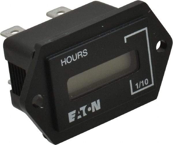 Durant - Supertwist LCD Display Hour Meter - 31.1mm High, 100AC-230AC Voltage, Solid State Hourmeter Rectangular - Caliber Tooling