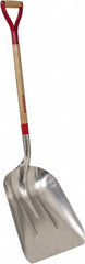 Razor-Back - 19-3/4" High x 15-1/4" Wide Square Aluminum Shovel - 36" Long Wood D-Grip Handle - Caliber Tooling