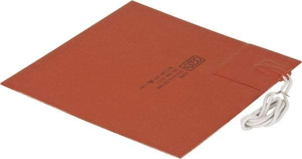 Made in USA - 6" Long x 6" Wide, Square, Silicon Rubber, Standard Heat Blanket - 120 Volt, Adhesive Back, Use with Metal Containers - Caliber Tooling