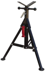 Value Collection - 1/4" to 12" Pipe Capacity, Portable Folding Vee-Head Stand - 27" to 41" High, 2,000 Lb Capacity - Caliber Tooling