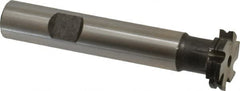 Made in USA - 1/32" Radius, 1/16" Circle Diam, 3/4" Diam x 0.165" Wide Cut, High Speed Steel Concave Radius Cutter - 3" OAL, 1/2" Shank Diam, Shank Connection, Uncoated, Form Relieved, 6 Teeth, Weldon Flat - Caliber Tooling