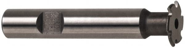 Made in USA - 5/16" Radius, 5/8" Circle Diam, 1-5/8" Cutter Diam, Shank Connection, Convex Radius Cutter - 3/4" Shank Diam, 4" OAL, High Speed Steel, Uncoated, Form Relieved, 4 Teeth, Weldon Flat - Caliber Tooling