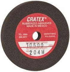 Cratex - 2" Diam x 1/4" Hole x 1/4" Thick, Surface Grinding Wheel - Silicon Carbide, Medium Grade, 10,500 Max RPM, Rubber Bond, No Recess - Caliber Tooling