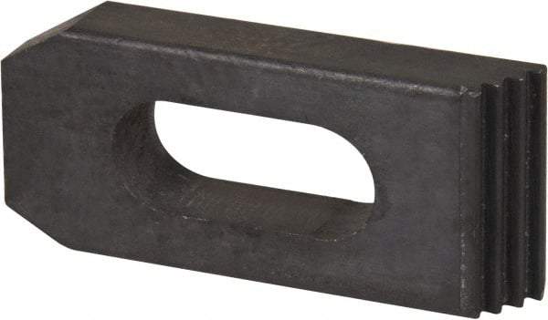 Value Collection - 1/2" Stud, Heat Treated Steel, Plain Strap Clamp - 1.26" Travel, 2-1/2" OAL x 1-1/8" Wide x 1/2" High, Black Oxide Finish, Tapered Nose - Caliber Tooling