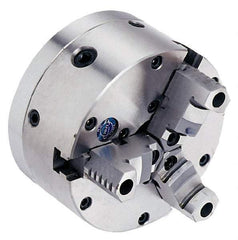 Vectrax - 3 Jaws, 6" Diam, Self Centering Manual Lathe Chuck - Includes Back Plate - Caliber Tooling