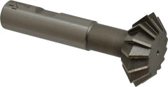 Interstate - 1-1/2° 1-1/2" Cut Diam, 9/16" Cut Width, 5/8" Shank, High Speed Steel Double-Angle Cutter - Caliber Tooling