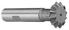 Interstate - 2-1/4° 2-1/4" Cut Diam, 3/4" Cut Width, 7/8" Shank, Cobalt Double-Angle Cutter - Caliber Tooling