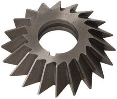 Value Collection - 4" Diam x 1/2" Width of Cut, 60° Included Angle, Arbor Connection, High Speed Steel Single Angle Cutter - Left Hand Cut, Oxide Finish - Caliber Tooling