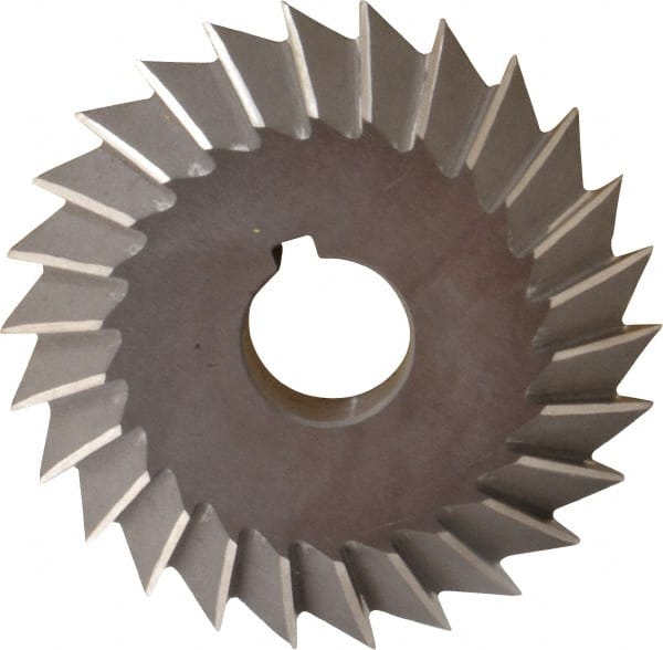 Value Collection - 4° 4" Cut Diam, 3/4" Cut Width, 1" Arbor, High Speed Steel Double-Angle Cutter - Caliber Tooling