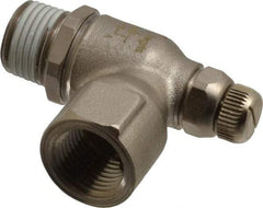 Legris - 1/2" NPT Mini Swivel Flow Control Regulator - 0 to 145 psi, Treated Brass Material & Viton O-Ring - Caliber Tooling