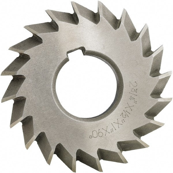 Made in USA - 6° 6" Cut Diam, 1-1/2" Cut Width, 1-1/4" Arbor, High Speed Steel Double-Angle Cutter - Caliber Tooling