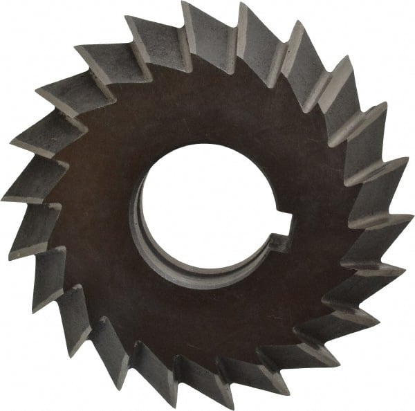 Value Collection - 3° 3" Cut Diam, 3/4" Cut Width, 1" Arbor, High Speed Steel Double-Angle Cutter - Caliber Tooling