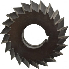 Value Collection - 3° 3" Cut Diam, 3/4" Cut Width, 1" Arbor, High Speed Steel Double-Angle Cutter - Caliber Tooling