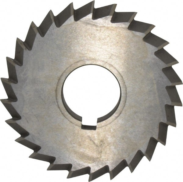 Value Collection - 4° 4" Cut Diam, 1/2" Cut Width, 1-1/4" Arbor, High Speed Steel Double-Angle Cutter - Caliber Tooling